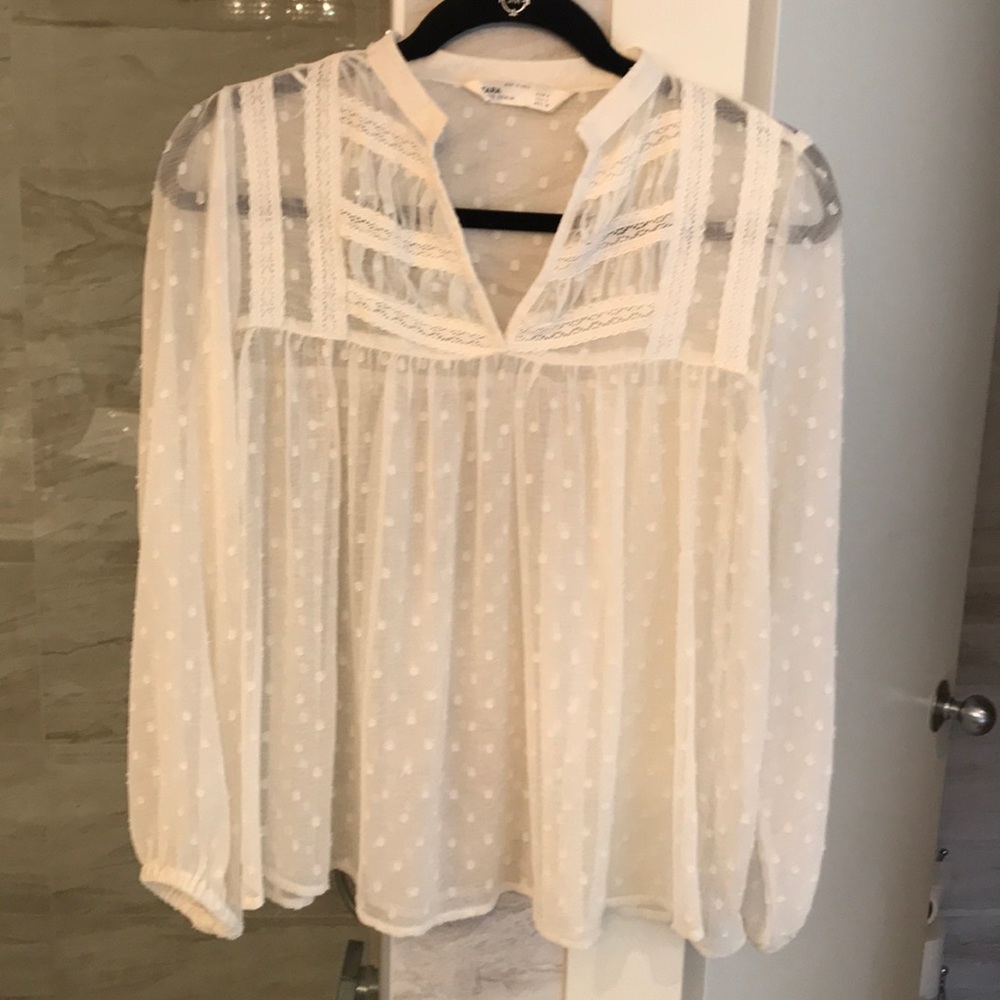 White ZARA blouse